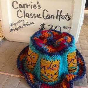 Soda  Can Hat Handmade with La Croix cans. One size fits all.